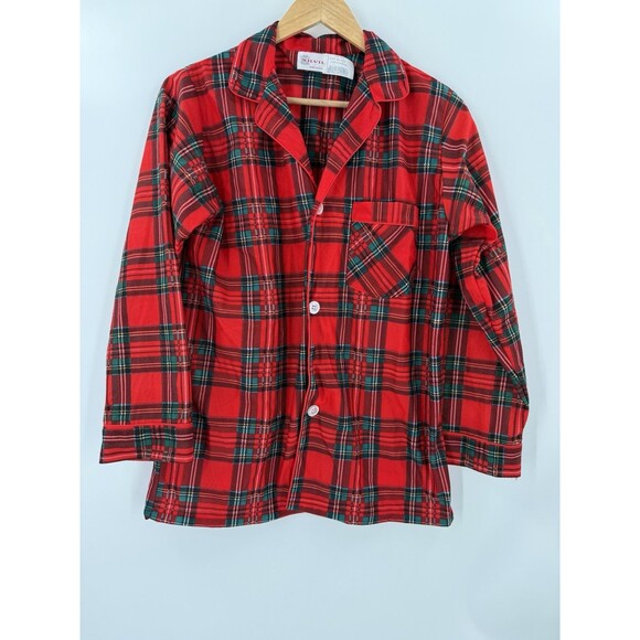 Vintage SILVIL Red Scotch Plaid Tartan Cotton USA Made Sleep Shirt DEADSTOCK - Picture 3 of 11